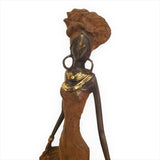 African Bronze Sculpture of a Female Dancer in Red | House of Avana