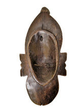 West African Vintage Tribal Ivory Coast Small Senufo Passport Mask of a Bearded Man L06cm x W04cm x H12cm - Mask Wall Decor