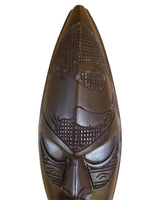 Medium Dark Ghanian Mask With Elephant On Forehead - Décor Wall Decor