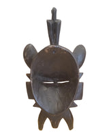 West African Vintage Tribal Ivory Coast Small Senufo Passport Mask with Kalao L21cm x W11cm x H03cm - Mask Wall Decor