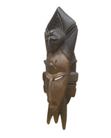 West African Vintage Tribal Ivory Coast Dual colored Senoufu Passport Mask L23cm x W08cm x H05cm - Mask Wall Decor