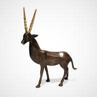 West African Dark Antelope Lost Wax Hand Cast Bronze Statue