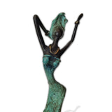 African Bronze Sculpture of Female Dancer in Green | House Of Avana