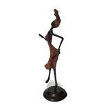 Hand Cast Bronze Figurine of a Female Dancer in Red | House Of Avana