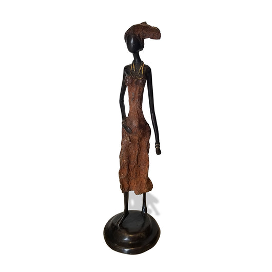 African Vintage Bronze sculpture of a Pregnant Woman | House of Avana
