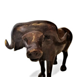West African Bull Lost Wax Hand Cast Bronze Statue