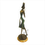 Bronze Female Sculpture in Green Reading a Book | House of Avana