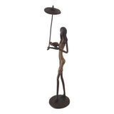 West African Figurine of Girl holding an Umbrella and Reading a Book | House Of Avana
