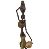 Bronze Sculpture of African Woman Balancing Pots | House Of Avana