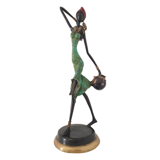 Statue of African Woman Dancing While Fetching Pots | House Of Avana