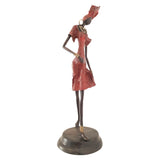 Hand-Cast Bronze Statue of an African Dancer in Red | House Of Avana
