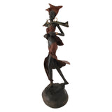 Vintage Bronze Statue of a Rust-Clad African Woman |  House of Avana