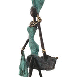 Vintage African Figurine of a Female in Turquoise | House Of Avana 