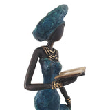 Vintage Statue of an African Woman Reading a Book | House Of Avana 