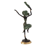 Hand Cast Bronze Statue of an African Dancer in Green | House Of Avana