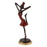 Bronze Figurine of an African Dancer in Red | House Of Avana