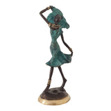 African Dancer in Turquoise| Hand-Cast Bronze Statue | House of Avana