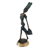 African Woman in Navy Blue | Hand-Cast Bronze Statue | House of Avana