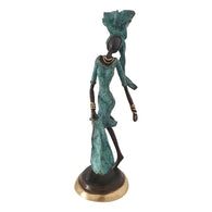 African Woman in Turquoise | Hand-Cast Bronze Statue | House of Avana
