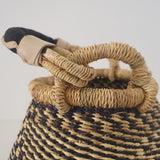 Hand-Woven Black and White Bolga Basket from Ghana | House Of Avana 