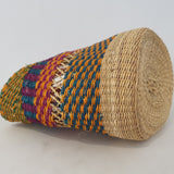 Hand-Woven Nyariga Basket from Ghana with Red Handles | House Of Avana