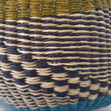 Traditional Bolga Basket with Black Leather Handle | House Of Avana