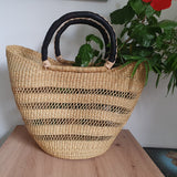Nyariga Bolga Basket with Black Leather Handles | House Of Avana 