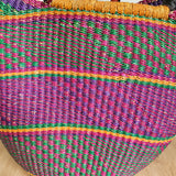 African Hand-Woven Bolga Basket with Leather Handles | House Of Avana