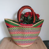 Nyariga Basket in Red, Green and Blue from Ghana | House Of Avana