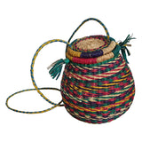 Bolga Pot Basket in Vivid Colors with Long Handle | House Of Avana