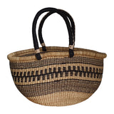 Bolga Basket with Unique Pattern and Black Handles | House Of Avana