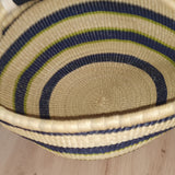 Small Bolga Basket with Stripes and Black Handle | House Of Avana