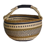 Bolga Basket with Unique Pattern and Black Handle | House Of Avana