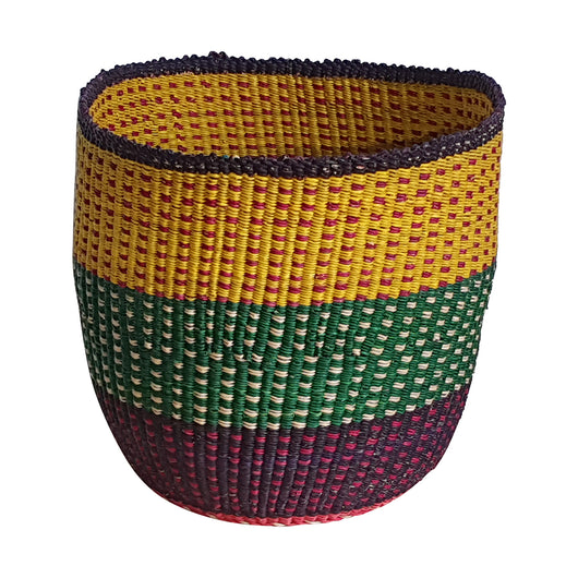 Bolga Basket in Vivid Green, Yellow and Purple Colors | House Of Avana