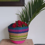 Colorful Bolga Basket without a Handle from Ghana | House Of Avana