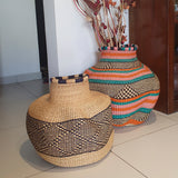Colorful Conch Bolga Basket with Unique Pattern | House Of Avana