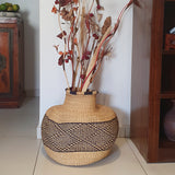 Hand-Woven Black and White Conch Bolga Basket | House Of Avana