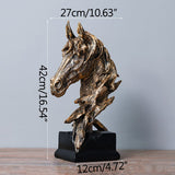 Golden horse head statue