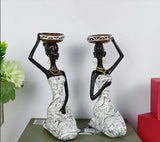 African Sculpture Candleholder for Home Decor