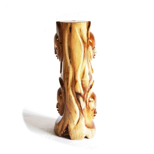 West African Vintage Home Décor Teakwood Root Hand Carved Baule Statue Table Lamp L15cm x W14cm x H40cm