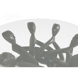 End Table with 7-head African Akan Unity Statue 42cm - Furniture for Living Room