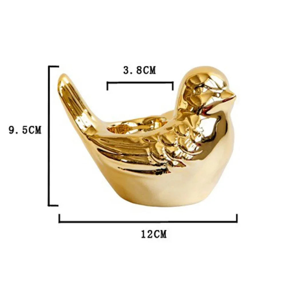 Ceramic Gold Bird Candlestick Candleholder for Home Decor - House Of Avana