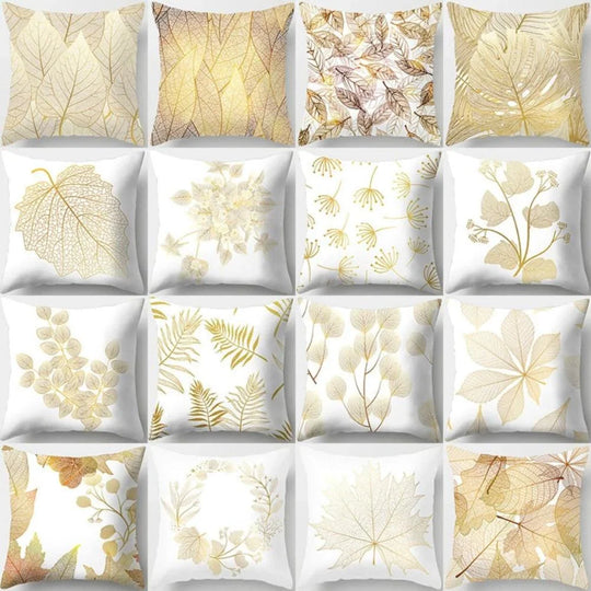 Gold Leaf Cushion Cover for Home Decor - House Of Avana