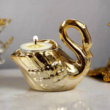 Golden Swan Candle holder Bow Swan Candlestick House Of Avana