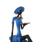 Unique African Retro Hand Cast Bronze Female Figurine Celebrating Education