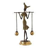 Hand Cast Bronze Female Figurine Balancing Life | House of Avana