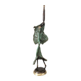 African Bronze Female Figurine In A Turquoise Dress | House Of Avana