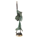 African Bronze Female Figurine In A Turquoise Dress | House Of Avana