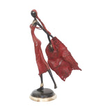 Vintage African Statue of Woman in Red Dress | House of Avana