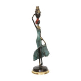 African Bronze Female Figurine Carrying Water | House of Avana